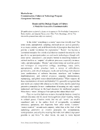 Remix and the Dialogic Engine of Culture: a Model for Generative Combinatoriality