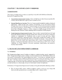 Transportation Improvement Corridors in This Plan Utilized the Following Method
