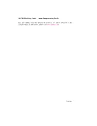 AIMMS Modeling Guide - Linear Programming Tricks