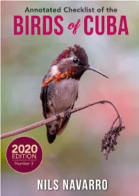 Annotated Checklist of the Birds of Cuba