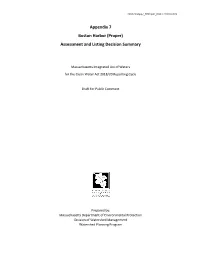 Appendix 7 Boston Harbor (Proper) Assessment and Listing Decision Summary