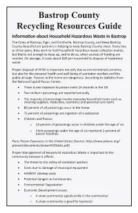 Bastrop County Recycling Resources Guide