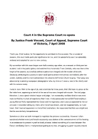 Court 4 in the Supreme Court Re-Opens by Justice Frank Vincent