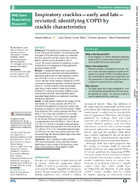 Identifying COPD by Crackle Characteristics