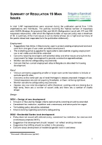 Summary of Regulation 19 Main Issues