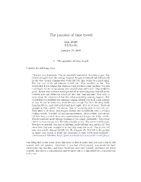 The Paradox of Time Travel