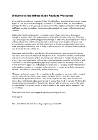 The Urban Mixed Realities Workshop