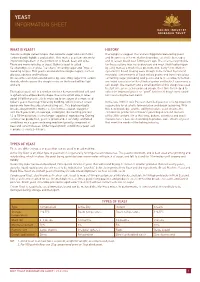 Yeast Information Sheet