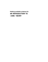 An Introduction to Game Theory