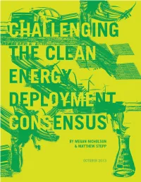 Challenging the Clean Energy Deployment Consensus