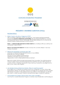Coaches Excellence Program Frequently Answered