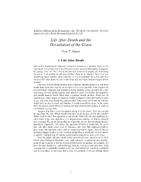 Life After Death and the Devastation of the Grave