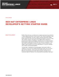 Red Hat Enterprise Linux Developer's Getting Started Guide