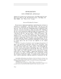 Book Review Not Unwritten, After All?