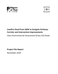 Cawthra Road from QEW to Eastgate Parkway: Corridor and Intersection Improvements Class Environmental Assessment (Class EA) Study