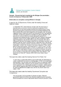 Georgia – Researched and Compiled by the Refugee Documentation Centre of Ireland on 19 November 2009