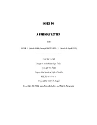Index to a Friendly Letter