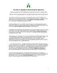 The Role of a Speaker in Determining the Opposition