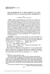 The Subgroups of a Free Product of Two Groups with an Amalgamated Subgroup!1)