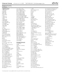 Channel Lineup Effective July 31, 2020 1-877-978-3229 | Xfinityoncampus.Com