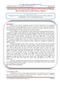 Characteristics of Concrete Made with Gravel from Selected Mining Sites in Osun State, South-Western