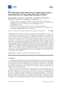 The Intermolecular Interaction of Ephexin4 Leads to Autoinhibition by Impeding Binding of Rhog