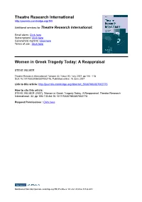 Theatre Research International Women in Greek