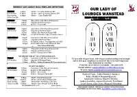Weekday and Sunday Mass Times and Intentions