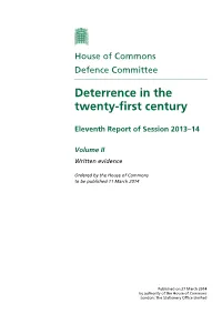 Deterrence in the Twenty-First Century
