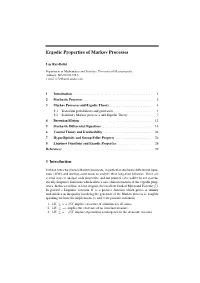 Ergodic Properties of Markov Processes
