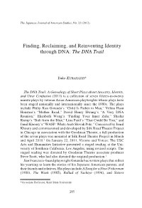 Finding, Reclaiming, and Reinventing Identity Through DNA: the DNA Trail