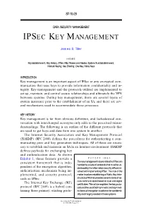 Ipsec Key Management