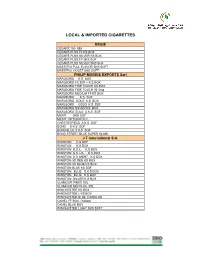 Local & Imported Cigarettes