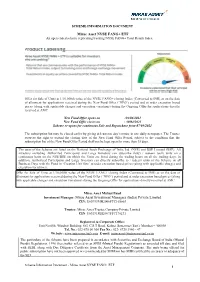 Mirae Asset NYSE FANG+ ETF an Open Ended Scheme Replicating/Tracking NYSE FANG+ Total Return Index