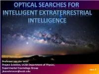 Optical SETI: the All-Sky Survey