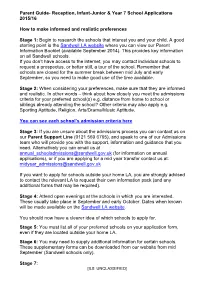 Parent Guide- Reception/Infant-Junior & Year 7