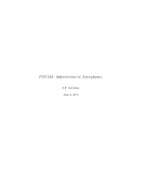 PHY104 - Introduction to Astrophysics