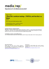 PORTAL and the Rat in a Maze 2015
