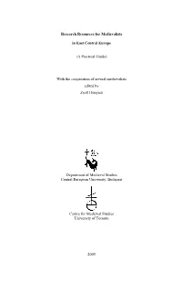 Research Resources for Medievalists