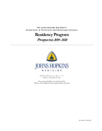 Residency Program Prospectus 2019– 2020
