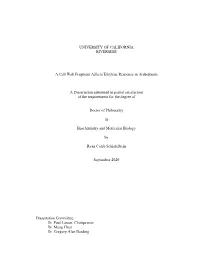 UNIVERSITY of CALIFORNIA RIVERSIDE a Cell Wall Fragment Affects Ethylene Response in Arabidopsis a Dissertation Submitted In