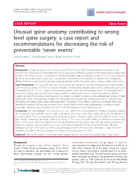 Unusual Spine Anatomy Contributing to Wrong Level Spine Surgery