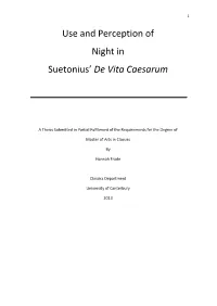 Use and Perception of Night in Suetonius' De Vita Caesarum