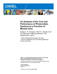 An Analysis of Cost and Performance of Photovoltaic Systems As a Function of Module Area