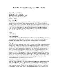 Frederick G. Dutton Interviewer: Larry J