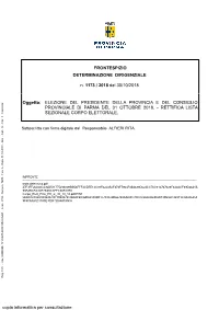 Frontespizio Determinazione Dirigenziale