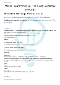 MCSD Programming in HTML5 with Javascript and CSS3