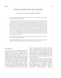Patterns of Plant Diversity in Uganda