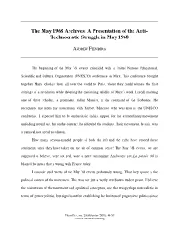 The May 1968 Archives: a Presentation of the Anti- Technocratic Struggle in May 1968