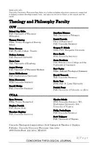 Winter 2020 Concordia Theological Journal Vol. 7 Issue 1